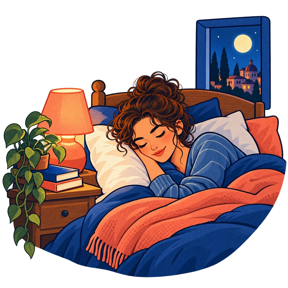 Una persona dorme nel suo letto.